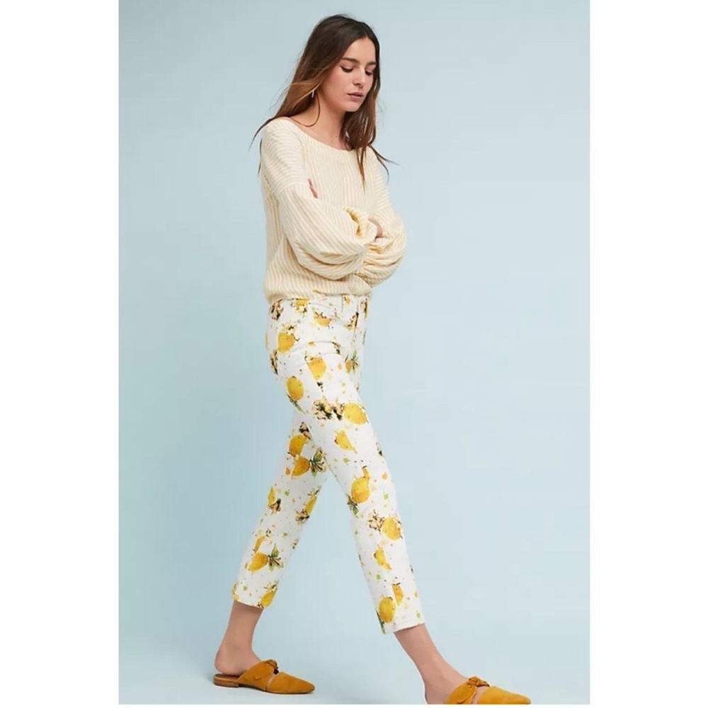 NWOT Size 26 Anthropologie Pilcro Lemon Grove High-Rise Cropped Bootcut Jean